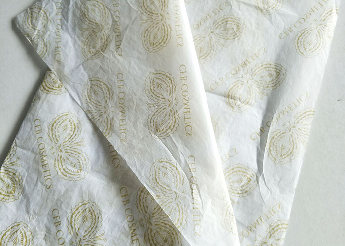 Golden Logo Garment Printed Gift Tissue Paper Smooth White Color Customized