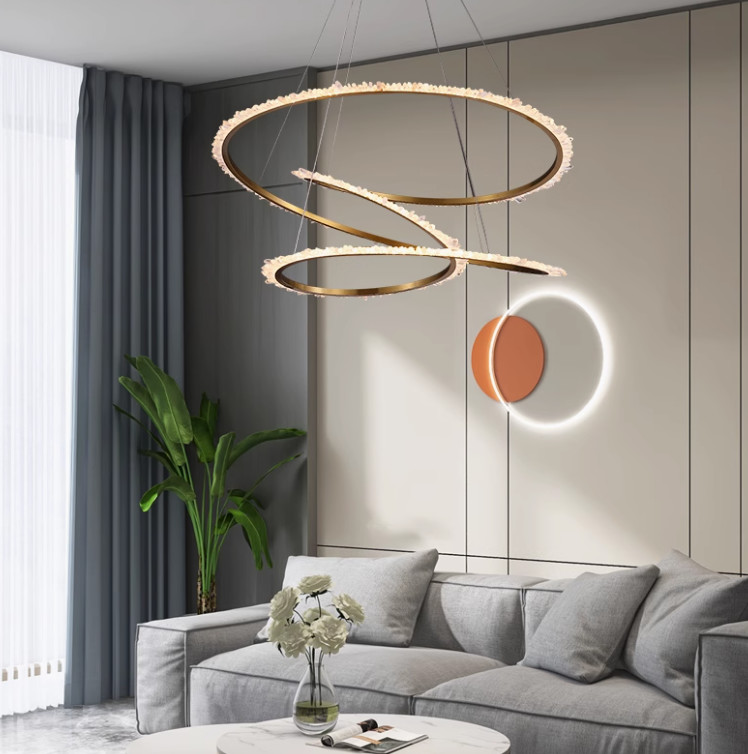 Brazil imported pure natural crystal stone lamp chandelier bedroom living room restaurant lamp simple American crystal lamp