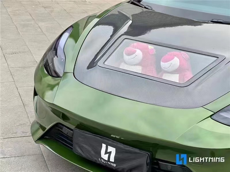 146cm Model 3 Tesla Body Kit Plastic Transparent Carbon Fiber Hood
