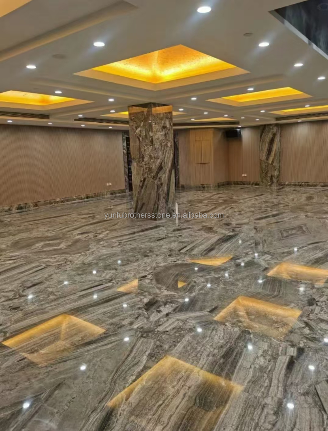Polished Serbian Grey Marble Wall Panels for High End Interior Decoration