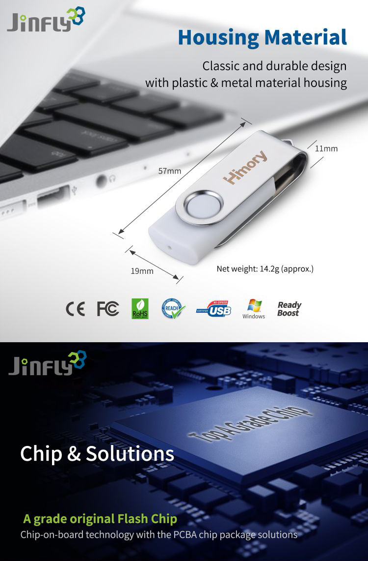 360 Degree Rotating Swivel USB Flash Disk , 64gb 128Gb USB Flash Drive