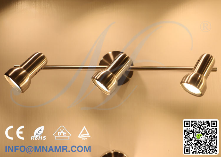 3 Outlets Spot Light Ceiling Bar Light Chrome Come With AC220V 3X5W GU10 LED Lamp