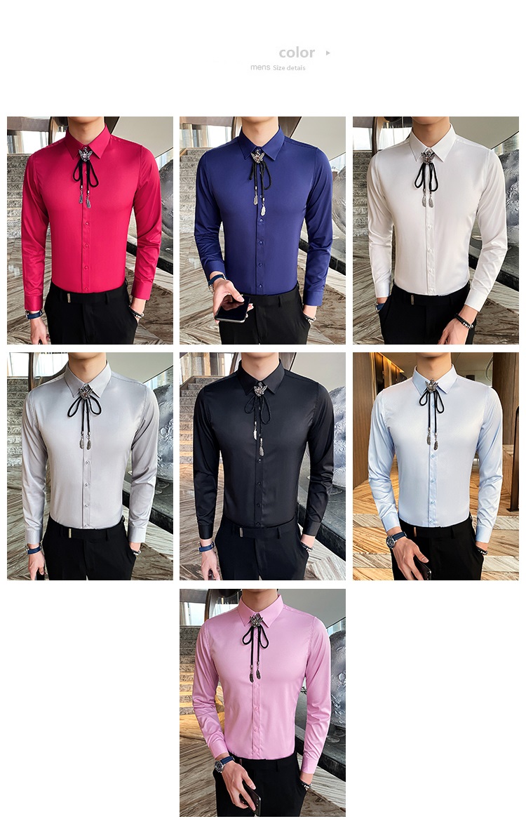 5000 Men's Formal Shirts in Casual Slim Cotton Long-Sleeved Design for Customization