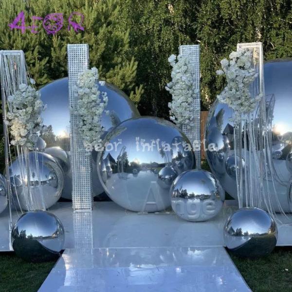 Decorative Inflatable Mirror Ball Outdoor Inflatable Reflective Balloon