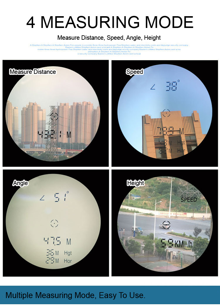 1200m Golf Laser Telescope Rangefinder With Measuring Height / Angle