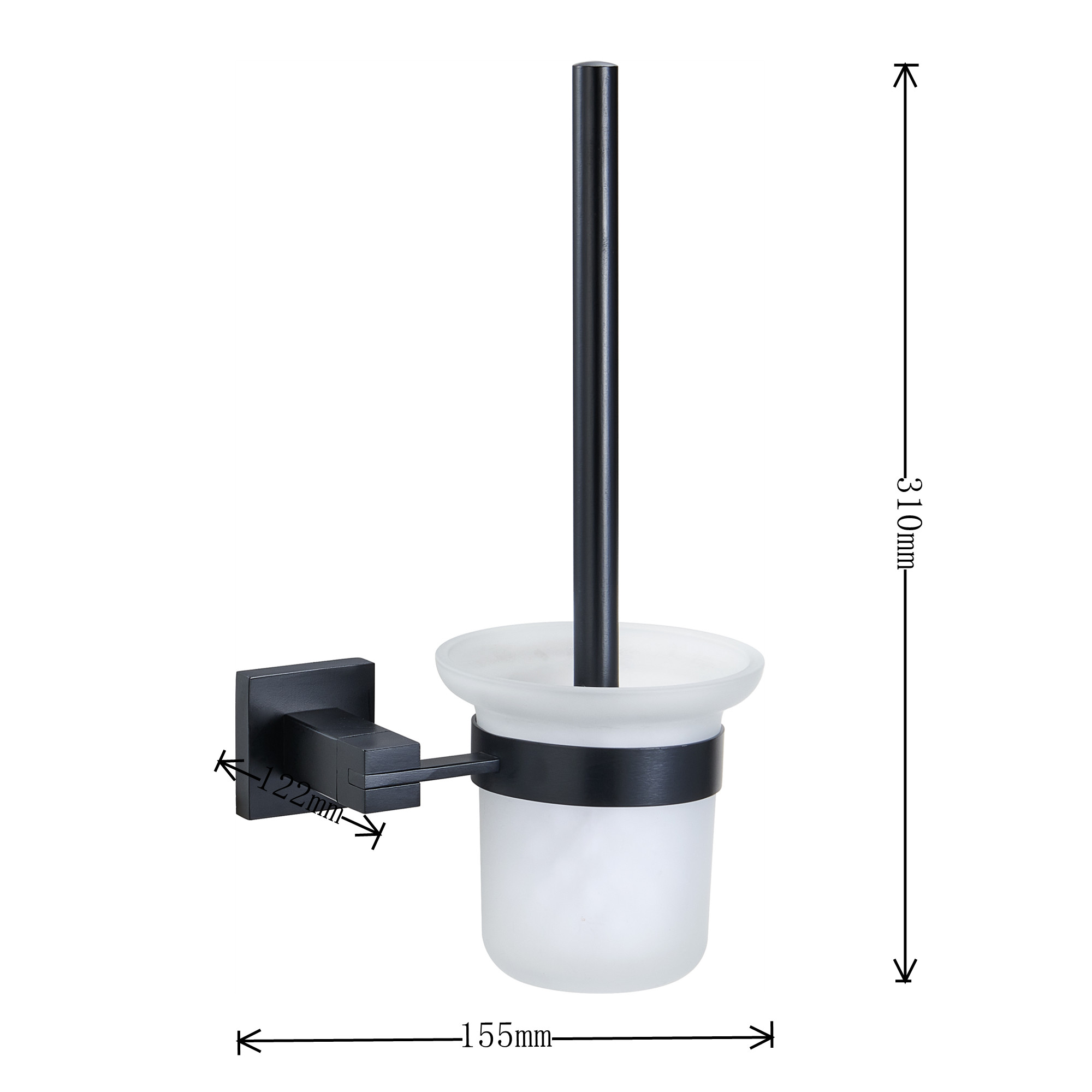 Brushed Toilet Brush With Metal Handle Wall Mounted Bathroom Cleaning Brush