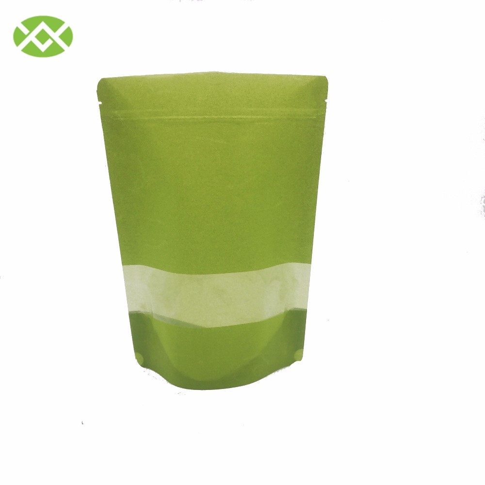 Food Grade Rice Paper Bags Silk Paper Bag With Clear Window Zipper Moisture Proof