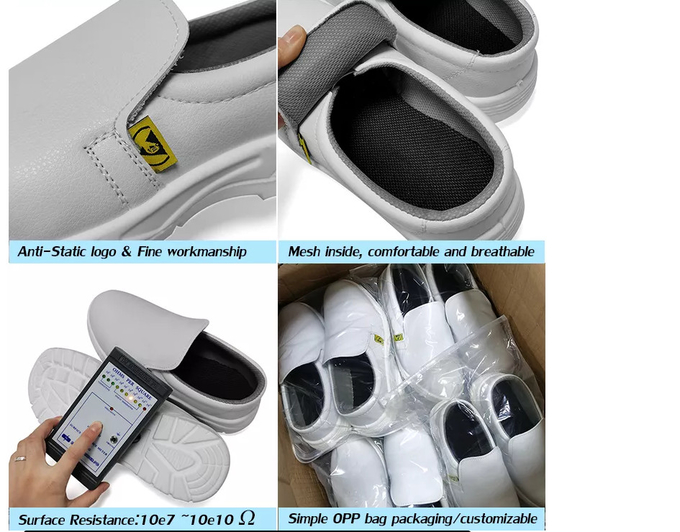 Cleanroom ESD Anti Static Shoes Steel Toe Breathable Safety Shoe