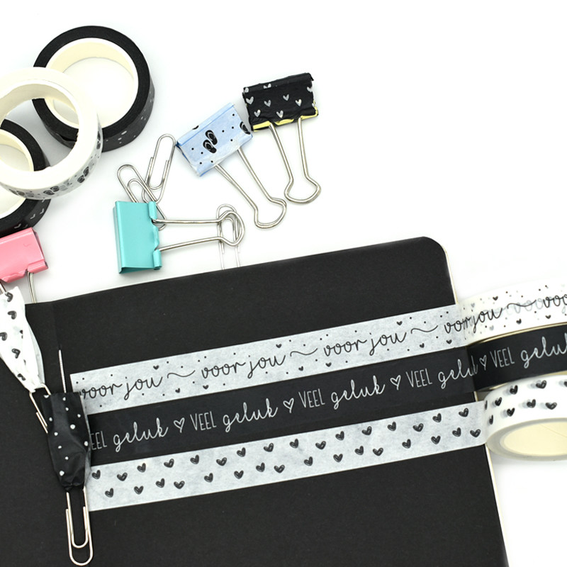 Black White 65g Masking Washi Tape For Beautification