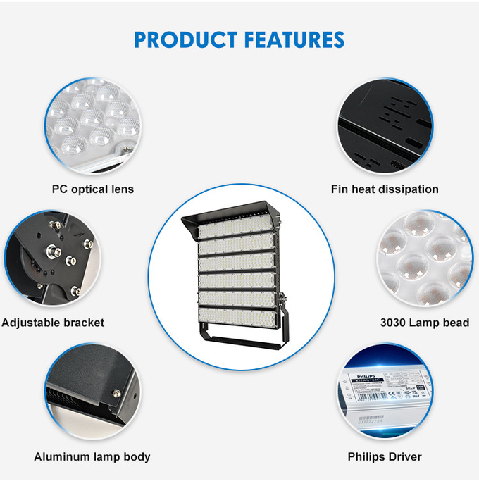 2000W Waterproof Led Stadium Lighting Arena Flood Lights Cree chip