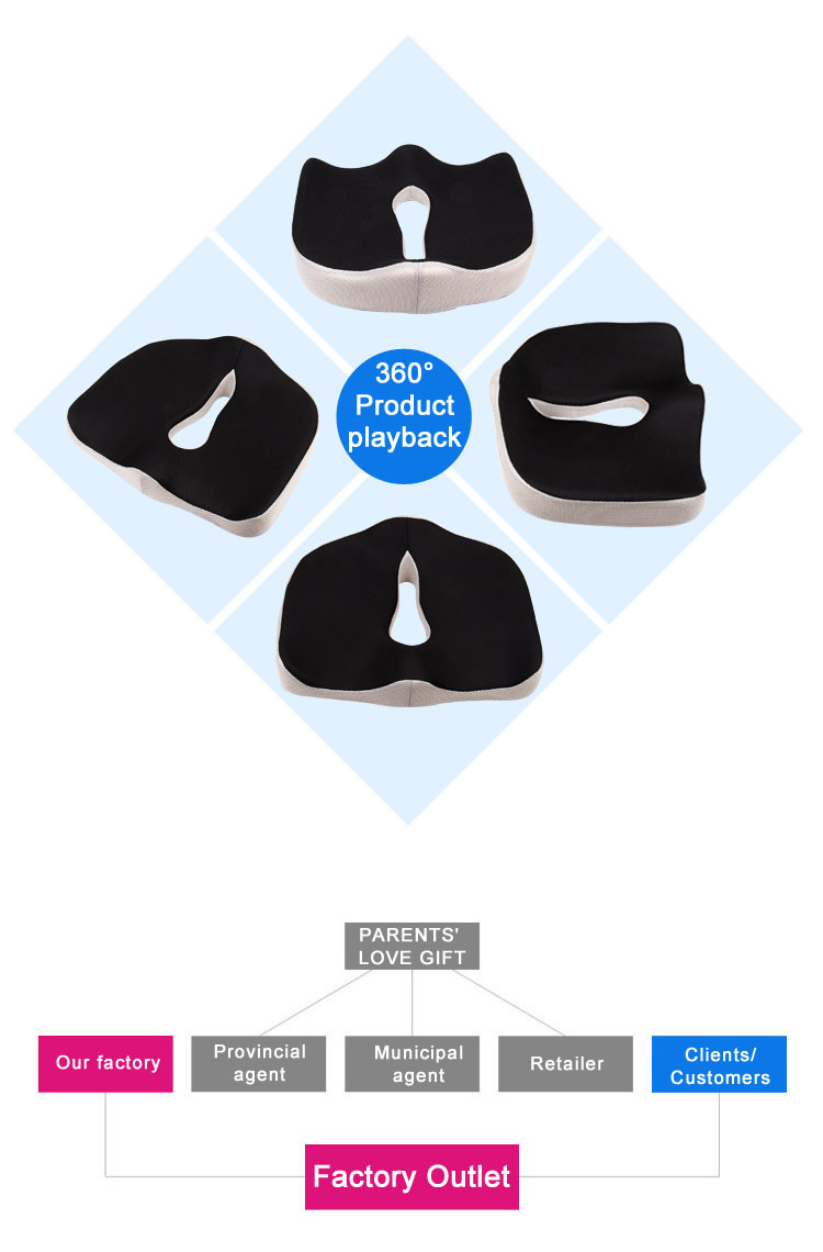 Massaging Curve Memory Foam Office Chair Seat Cushion With Cover Breathable And Machine Washable