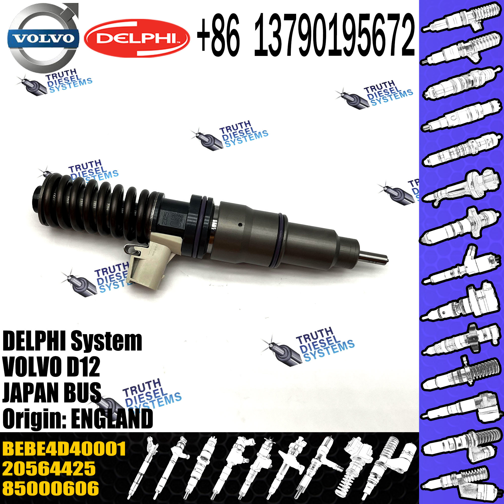20564425 BEBE4D29001 BEBE4D40001 BEBE4D10001 common rail fuel injector for VOL B12B B12M B12R