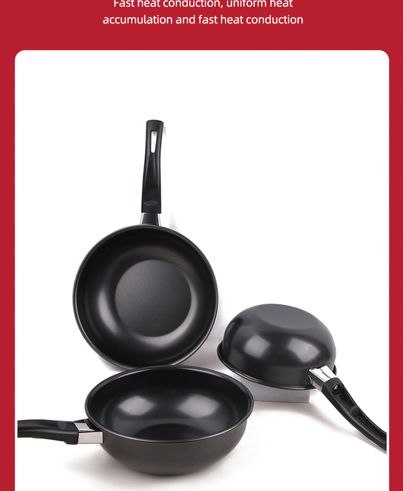 Black Mini Kitchen Sauce Pans Iron Non Stick With Bakelite Handle