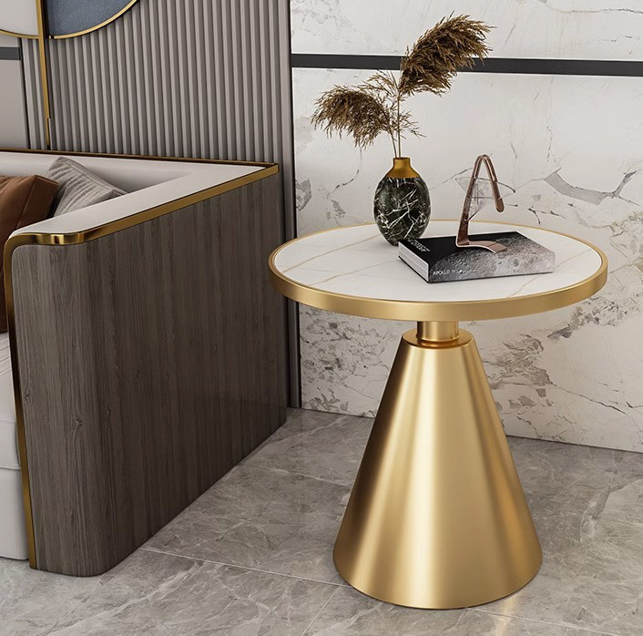Marble Edge Modern Sofa Side Tables Telephone Table For Living Room