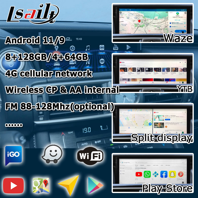 10.25 inches Android 8+128 Carplay android auto Screen upgrade HDMI For Lexus IS200t IS350 IS300