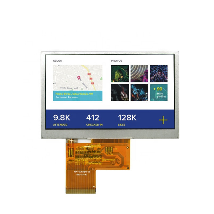 480*272 ST7282 IC 500cd/M2 4.3" TFT LCD Display