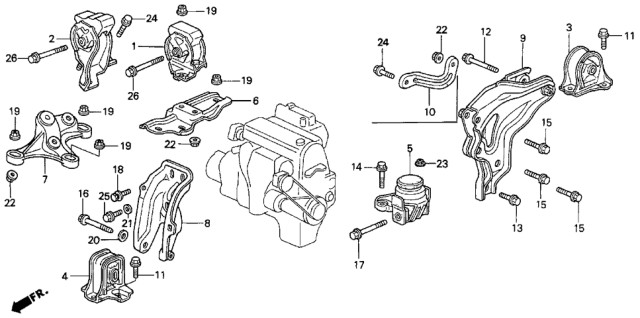 50840-SV4-980 Car Engine Mounting 50805-SM4-020 50810-SM4-J83 50820-SV4-J01 For HONDA ACCORD