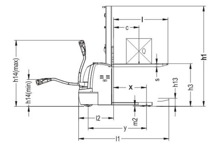 Walkie Electric Warehouse Forklift , Single Column Lifting Material Handling Forklift