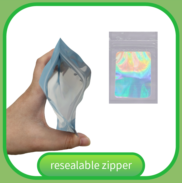Seasonings and Condiments Stand Up Pouch Custom Printed Biodegradable Mylar Zipper Bags Resealable Plastic Bags with Window