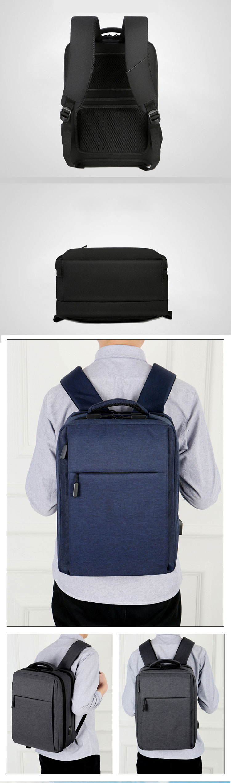 Fashion Business Mens Backpack Computer Bag Custom Logo High Capacity Wholesale