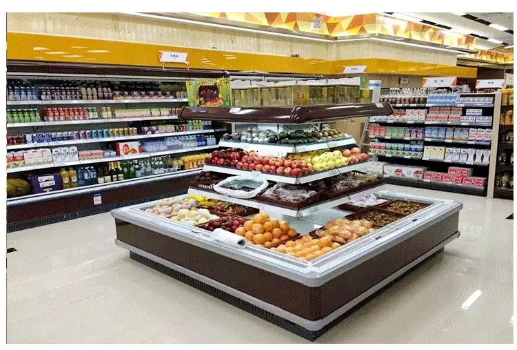 Customized Supermarket Open Deck Display Fridge With Remote Condensering Units