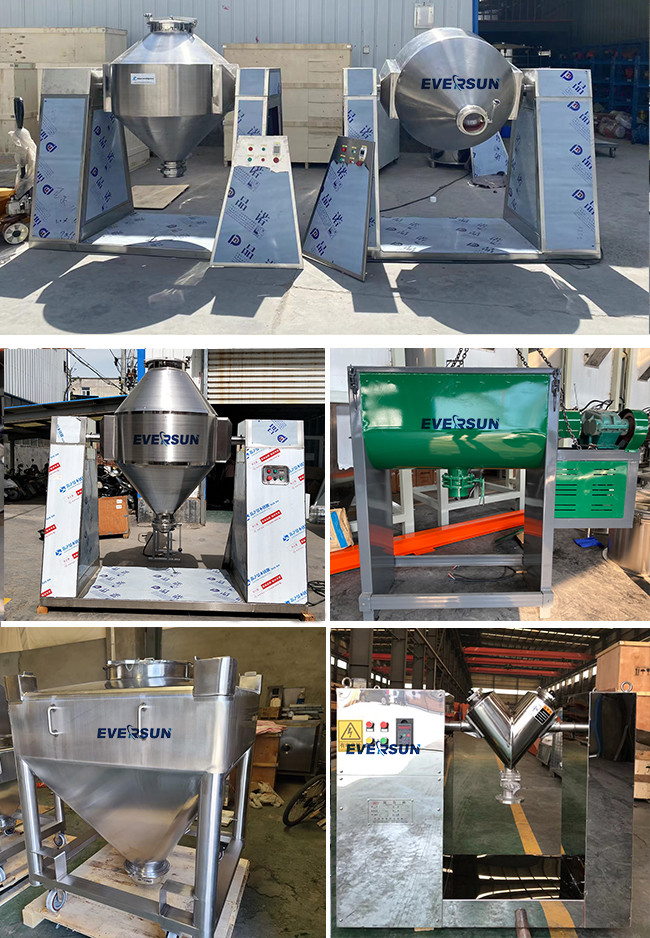 SS304 Dry Powder Blender Conical Double Cone Mixing Machine Vacuum For Polymer