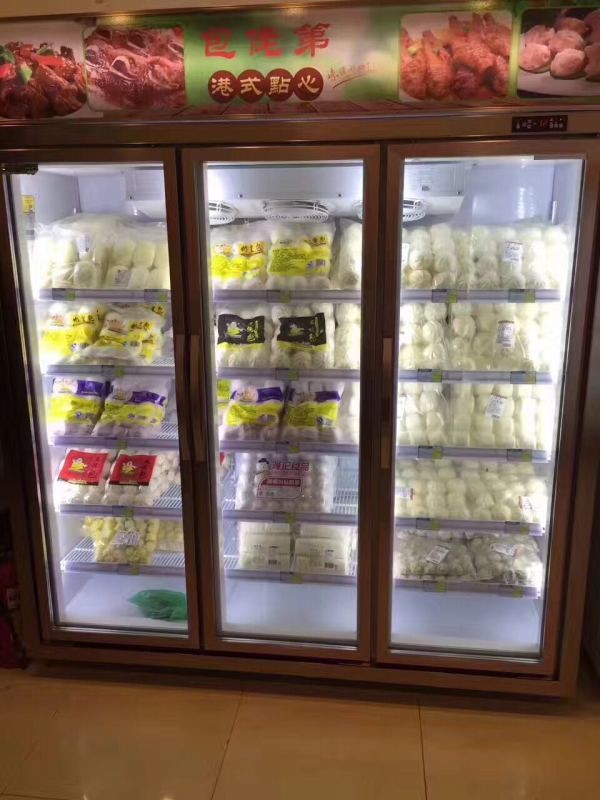 1650L Upright Commercial Display Freezer With Folding Door Large Capacity