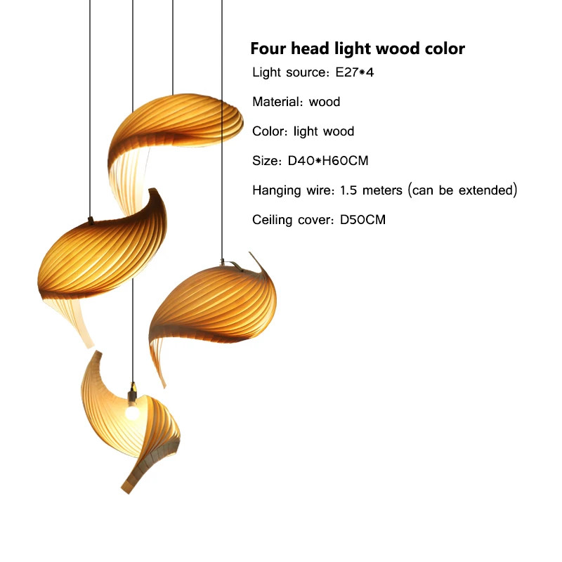 Veneer pendant light Nordic wooden hanging lamp replica design lamp(WH-AP-545)
