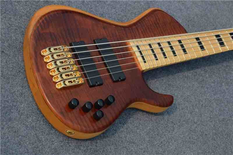Custom Shop ELM Body Maple Fingerboard Bass Guitar China 6 String Bass Guitar Fingerboard Free shipping