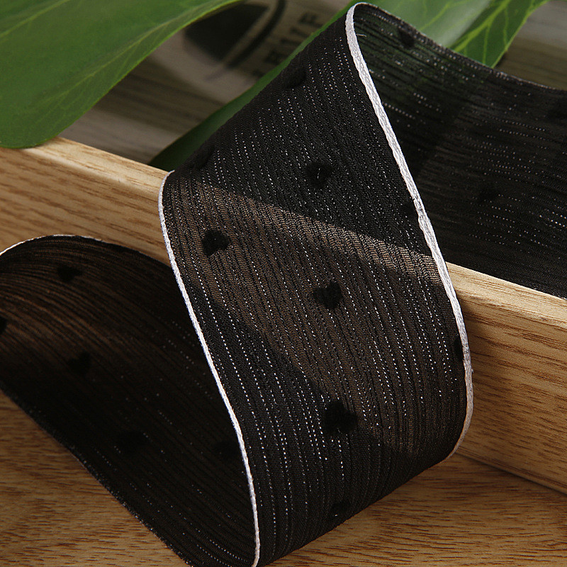 3 Colors Striped Ribbon 40mm Heart Printed Polyester Ribbon OEM Eco Friendly