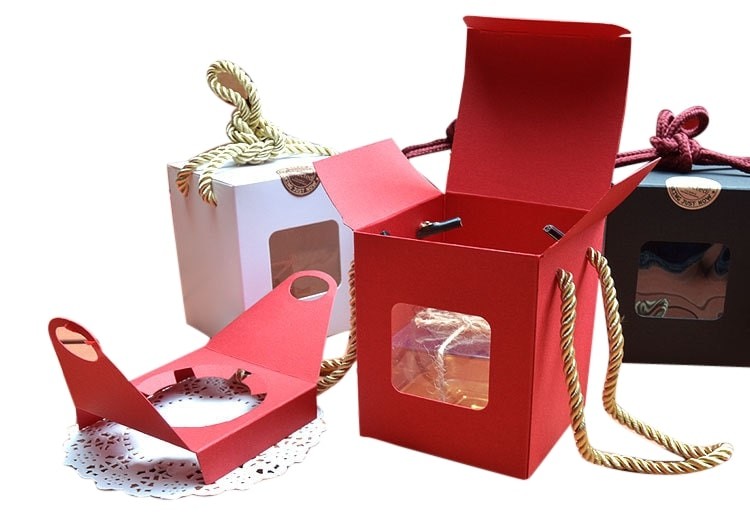 Christmas Gifts Cardboard Box With Handles CMYK PMS With Window