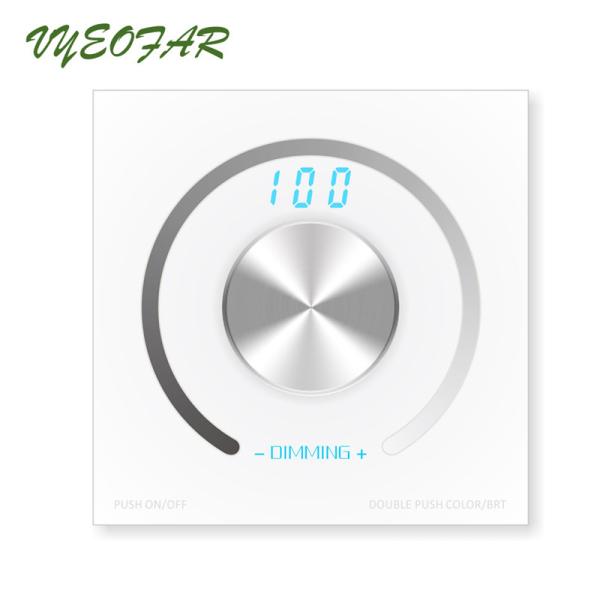 DC 12V 24V 12A LED Dimmer Switch Single Color Strip Dimmer L86xW86xH36mm