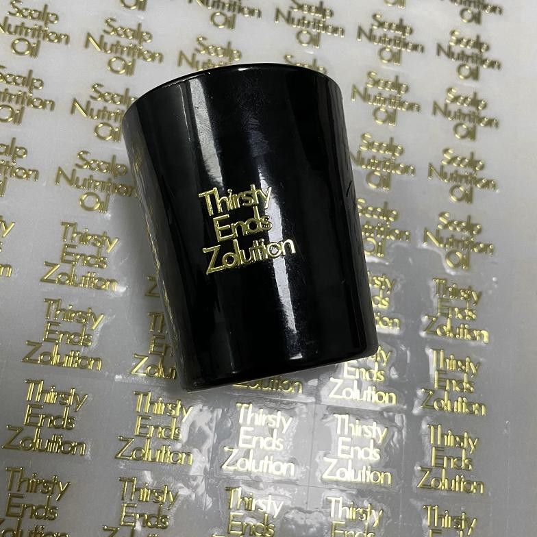 New Trend Embossed Sticker Matte Black Embossed Sticker Labels for Candle Perfume