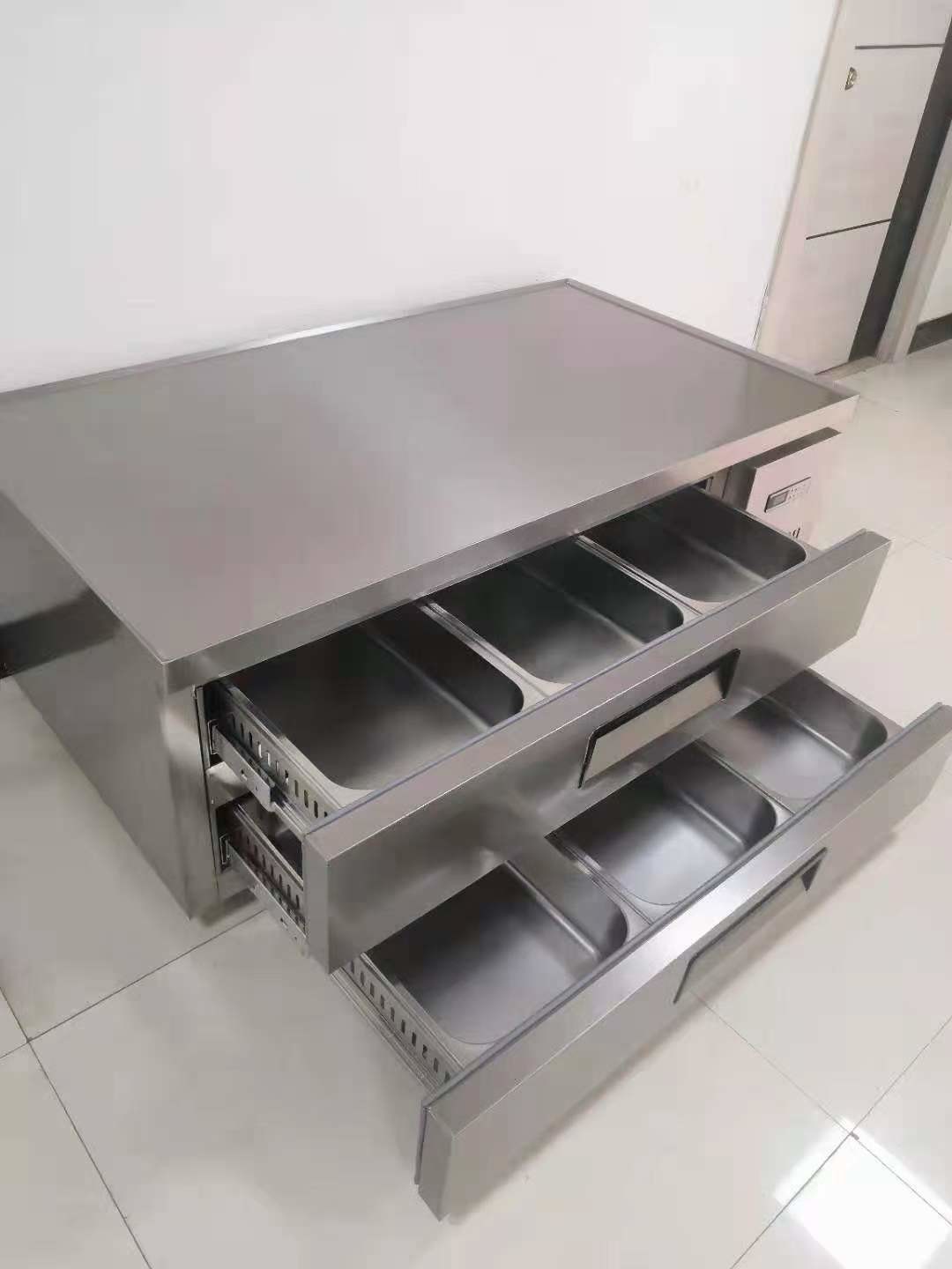 Commercial Counter Table Chest Of 6 Drawer Stainless Steel Refrigeration Kitchen Equipment