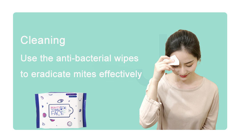 Anti Bacterial Soft Makeup Cleaning Wipes For Eradicating Mites Effectively