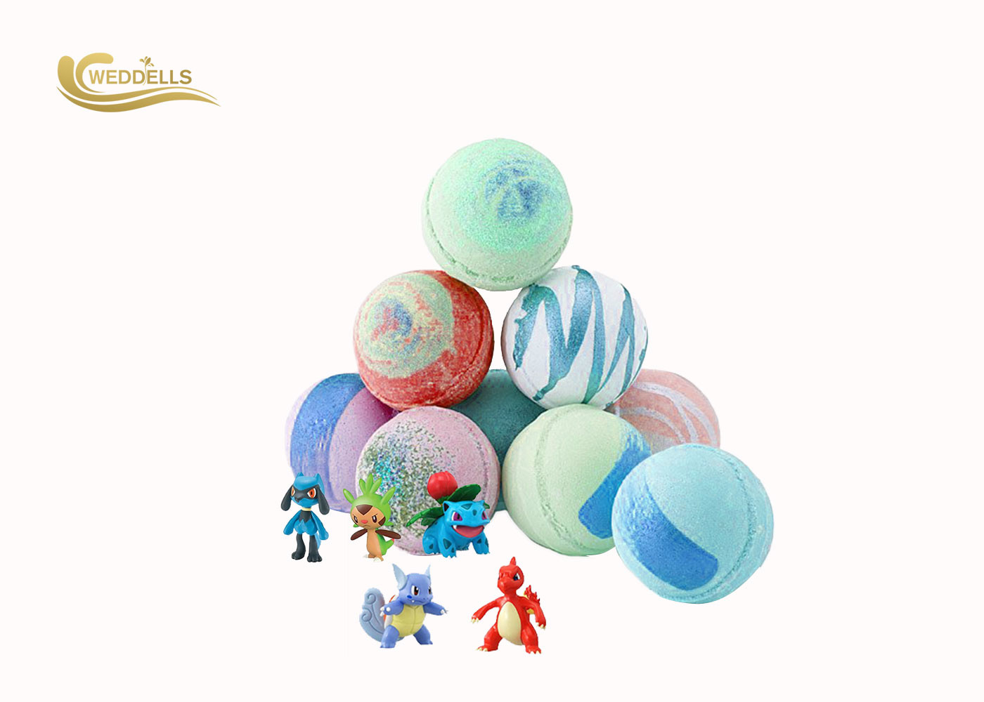 Ball Shape Kids Surprise Toy Bath Bombs , Pokemon Bath Bomb With Toy
