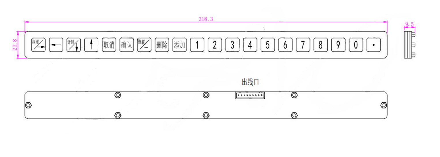 Panel Installation Led Keypad Multifuctional Ip67 Protection Level Anti Pickling
