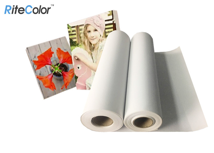 Water Resistant Glossy Polyester Canvas Rolls For Art Printing 2 Inch / 3 Inch Roll Core