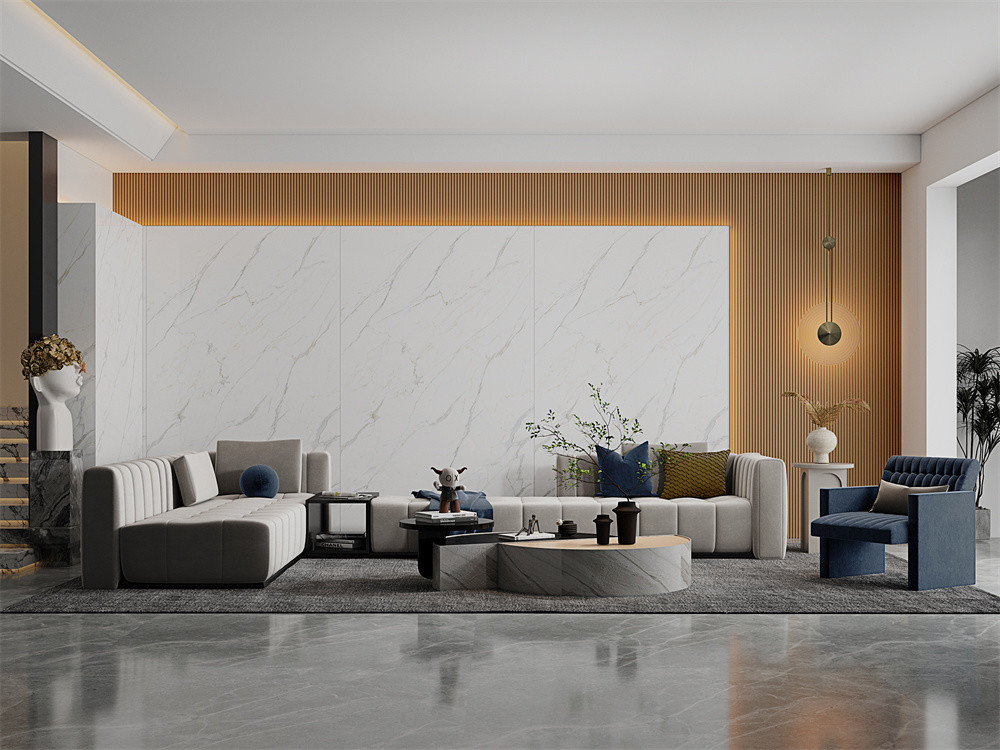 Carrara Non-Slip Porcelain Polished Sintered Stone Slab For Living Room And 1420x2700mm White Marble Big Slabs For Bedroom