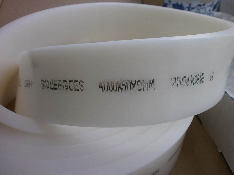White Sharp Screen Printing Squeegee Blades Abrasion Resistant 50 * 9 For Containers