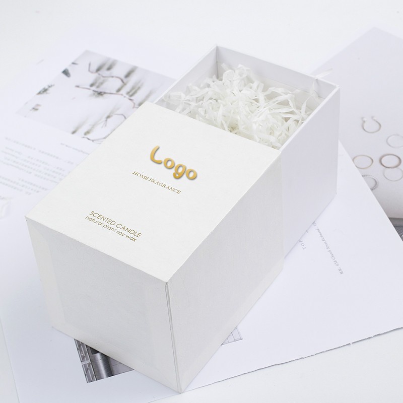 Luxury Custom Scented 30cl Candle Box Tube Packaging With Gold Foil Print Logo