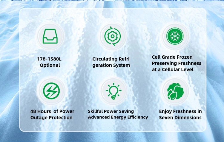 960-2600mm Length Ultra-Low Temperature Freezer for Seafood -45 -60 Degrees Celsius