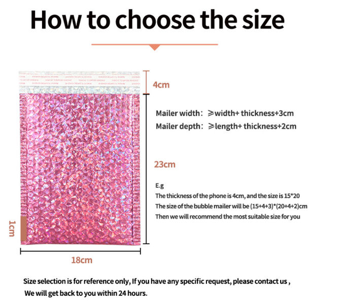 Custom Printed Postage Poly Holographic Bubble Mailers Envelope Shipping Bags