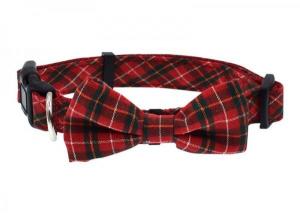 Buy cheap Butterfly Knot Dog Walking Collars , Cute Dog Collars Plaid Fashionable Weatherproof product