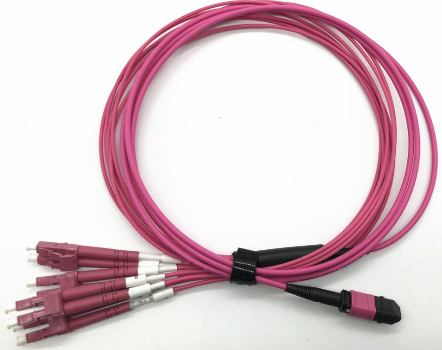 OM4 50/125um Plenum Rated Multimode Fiber Patch Cord For 40G/100G/400G Upgrade