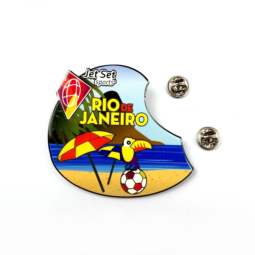 CMYK Printed Metal Pin Badge With Butterfly Clutch For Sports Events