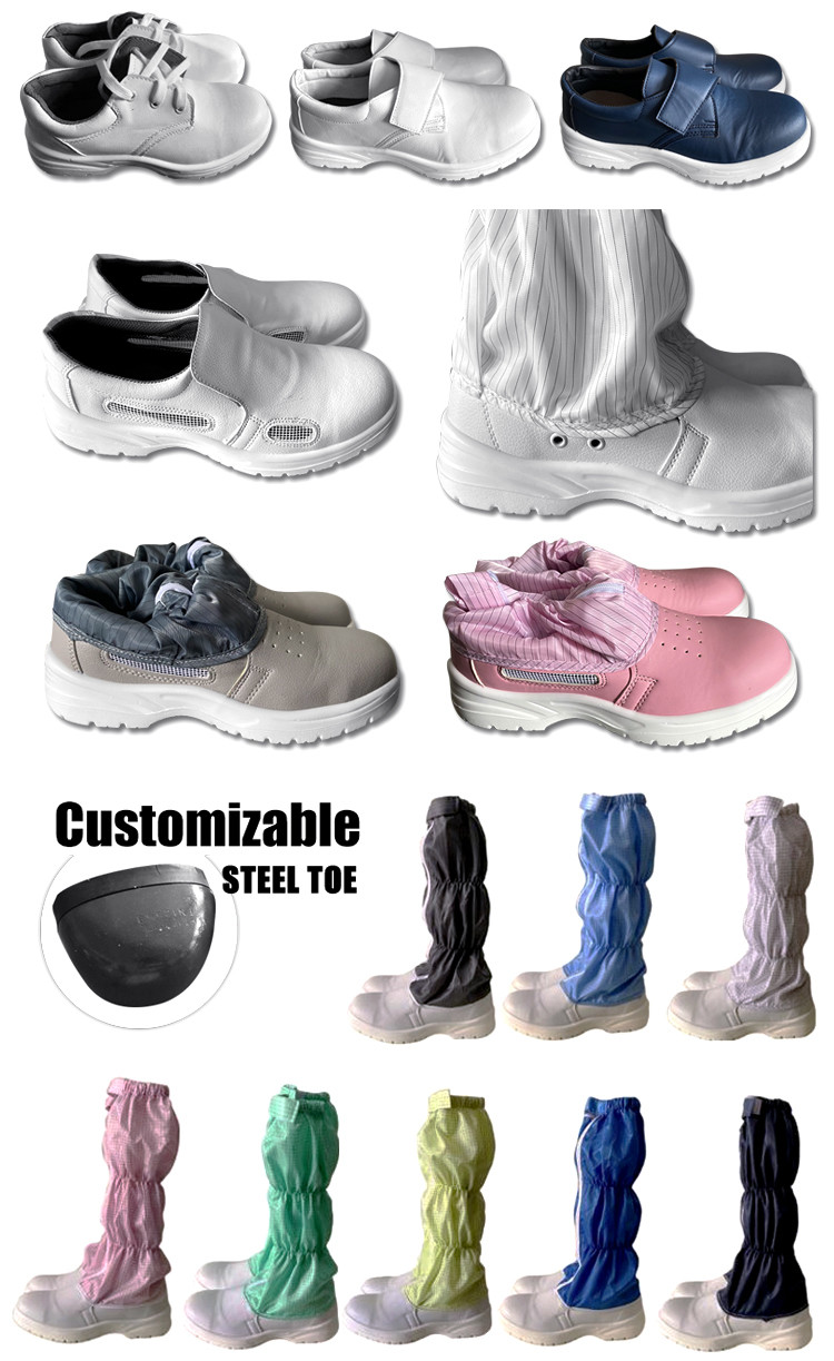 Industrial Cleanroom Black ESD Safety Shoes Anti Slip Comfortable