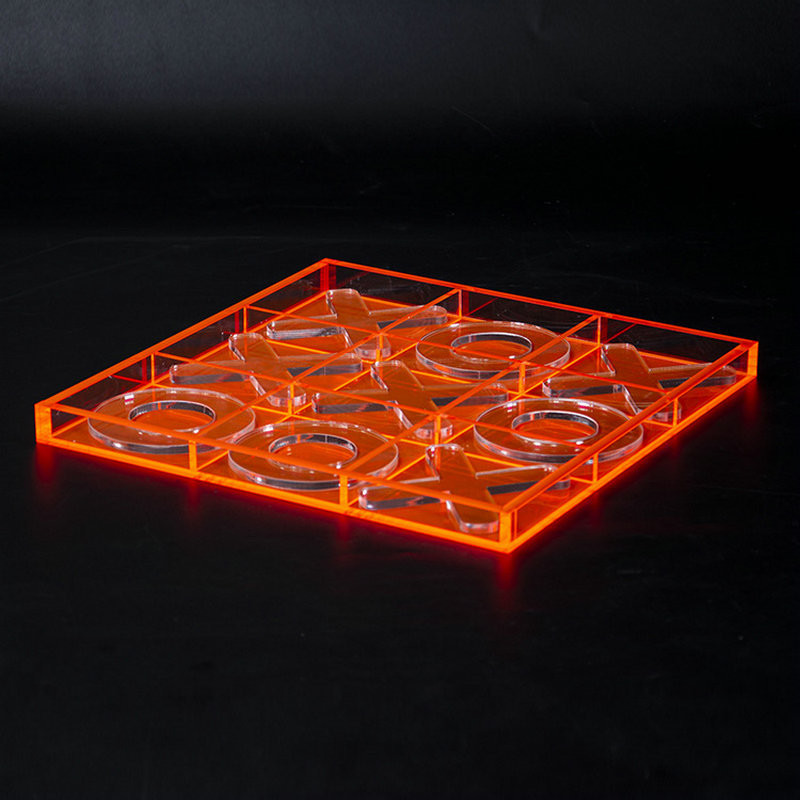 Plexiglass Acrylic Game Set XO Game Lucite Chess Set For Family Entertainment