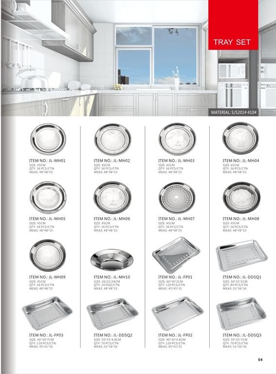 2019 hot square sliver tray &50*35cm stainless steel tray & 48cm round tray hot sales in Africa market
