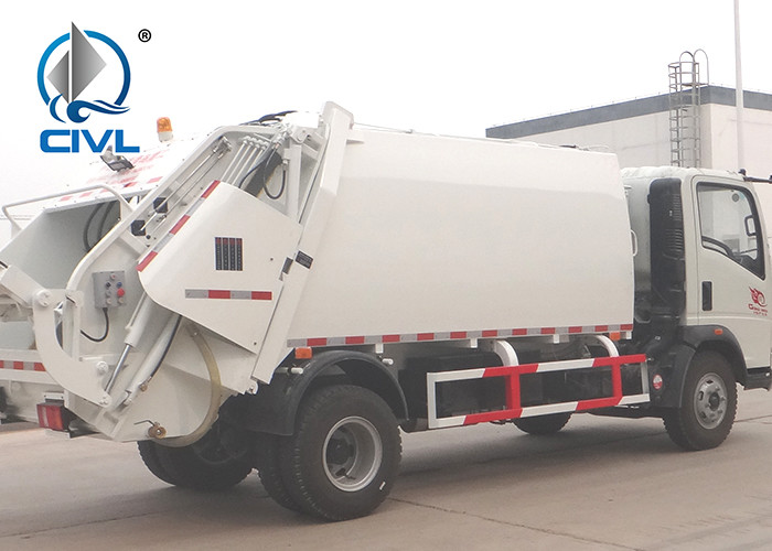 4 x 2 10m³ SINOTRUK HOWO Compact Garbage Truck With Hydraulic PRessure freightliner garbage truck